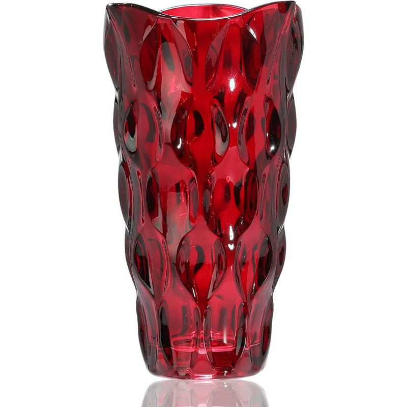Glass Table Vase, Red