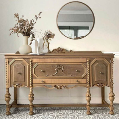 Retro solid wood  carved entrance cabinet