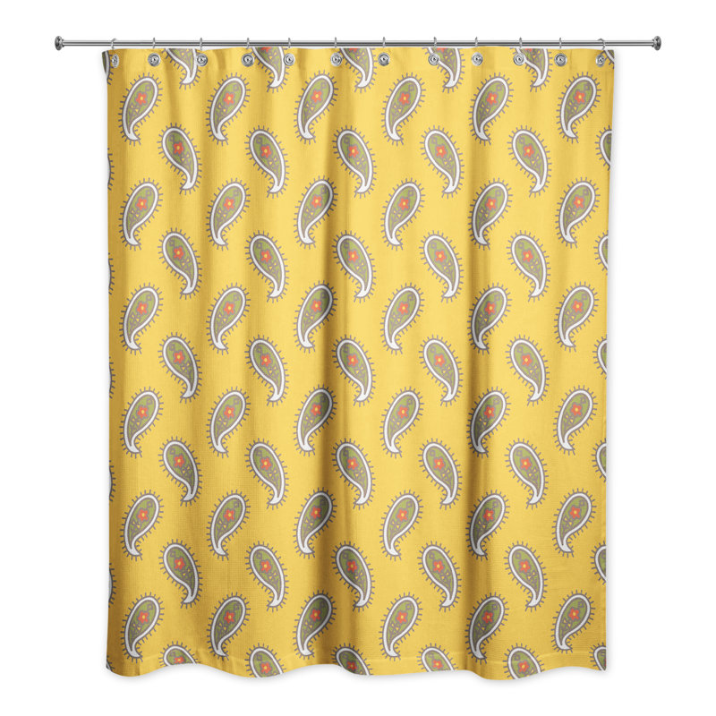 Rideau de douche simple Hames, Jaune