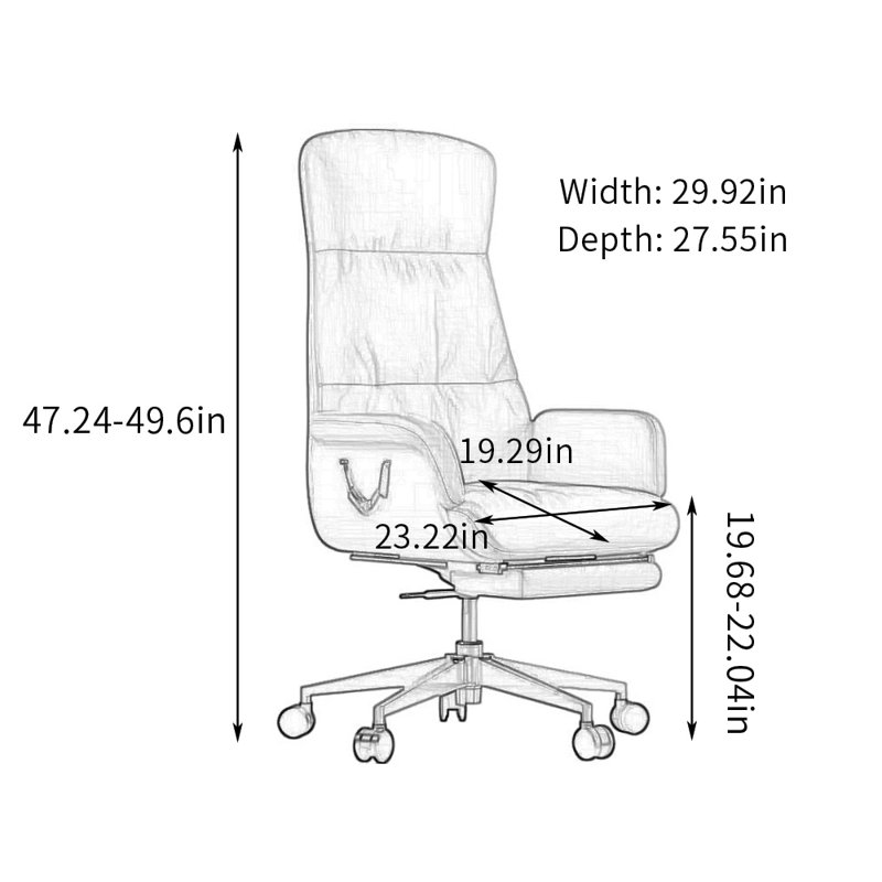 Manual Adjustment Recliner Ergonomic Office Chair, Brown