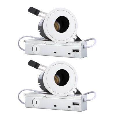 3 lumières à DEL encastrées à fente à 5 ct de 3 pouces avec J-Box, projecteur encastré à 35 ° à intensité variable
