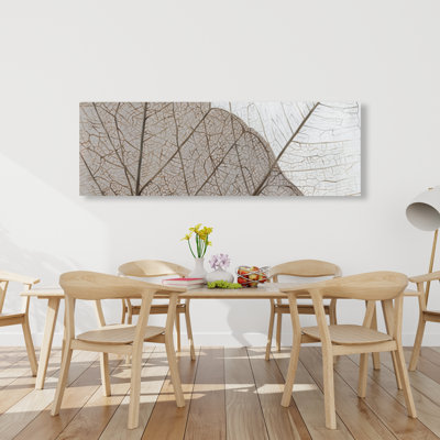 Translucent Dried Leaves Canvas | Rustic Living Room Decor