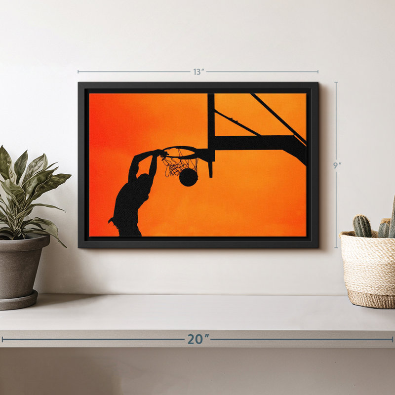 Impression sur toile Basketball Dunk Shadow, H 9 po x l 13 po