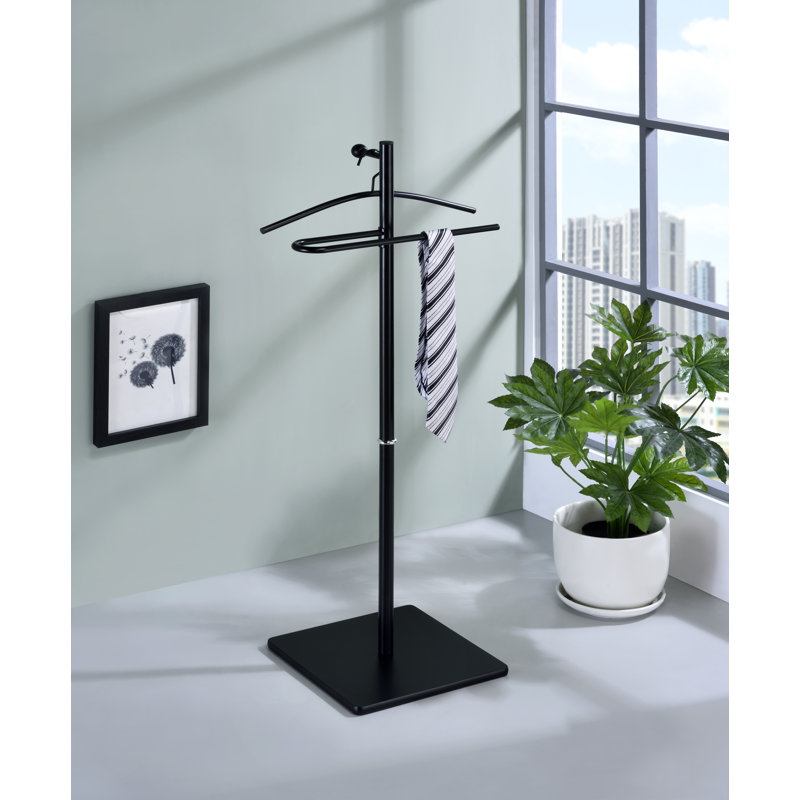 Zake Steel Freestanding Valet Stand, Black