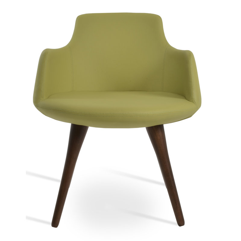 Chaise avec accoudoirs en bois Dervish, Vert