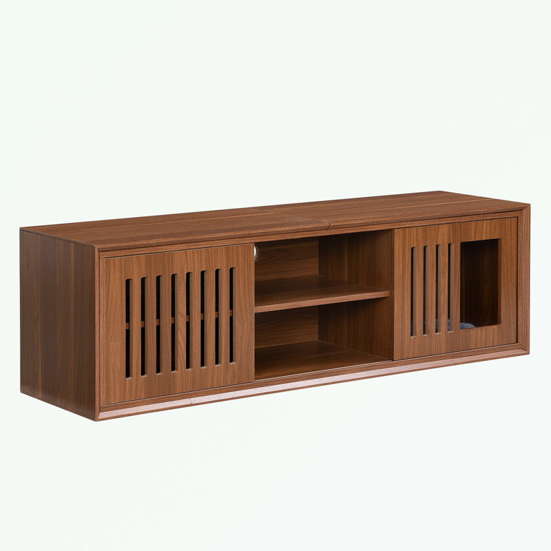 Meuble télé avec table extensible et porte coulissante