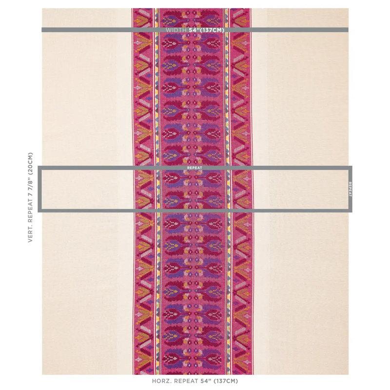 Sandor Stripe Embroidery Fabric, Magenta