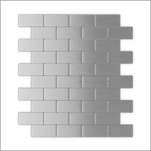 Carreau auto-adhésif en acier inoxydable brique Speedtiles - 10,98 po x 11,85 po x 0,2 po - paquet de 12 