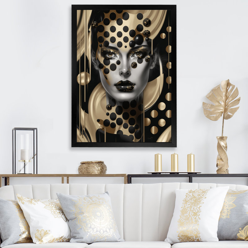 Impression sur toile «Transcendant Femelle Potrait I - Modern Woman», Cadre photo noir, L 12 po x H 20 po