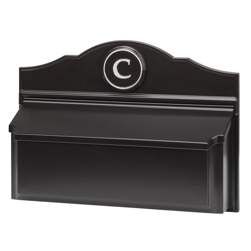 Colonial Wall Mounted Mailbox, Black/Silver, Yes