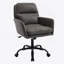 Cuir artificiel, similicuir, base noire, hauteur réglable, convient au bureau, à la chambre à coucher, à la coiffeuse et à d'autres environnements. Une chaise de bureau gris-1384417796