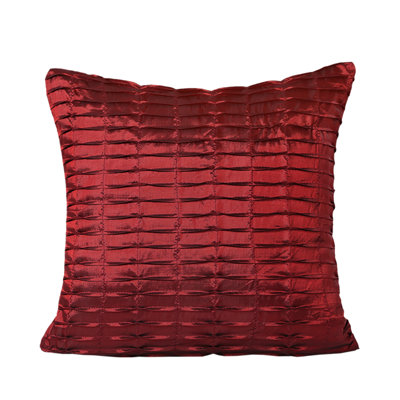 Silky Pleated Satin Pattern Striped Pillow Cover