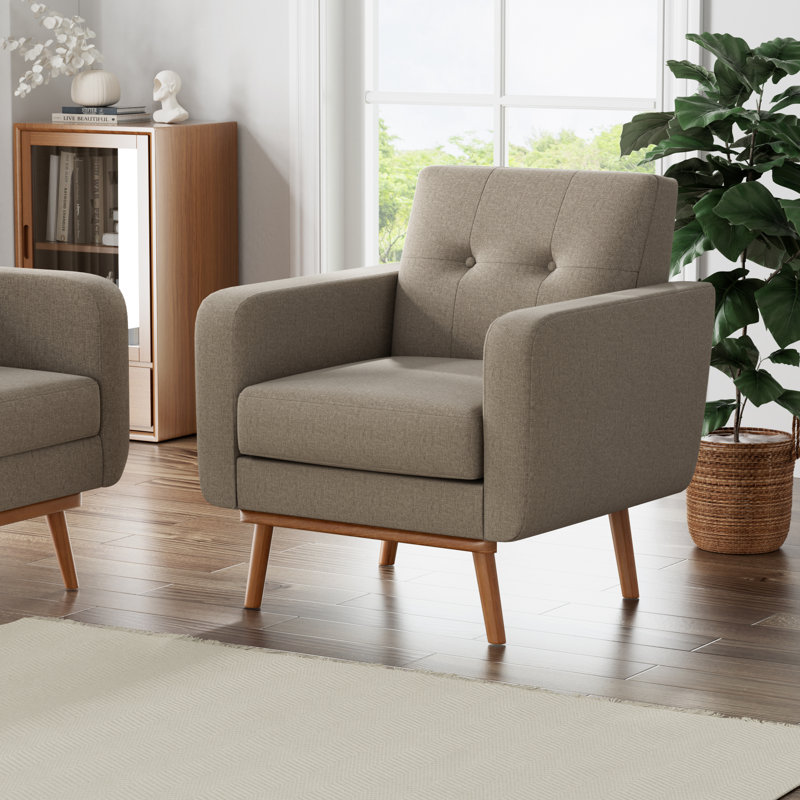 Fauteuil Analeah, Polyester brun