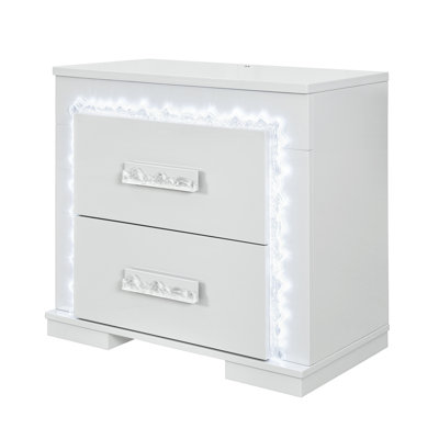 Naomi Silver Nightstand With Led