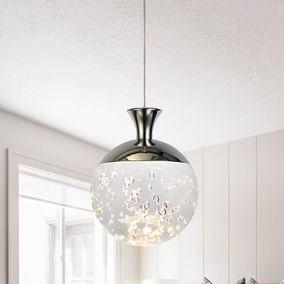 Luminaire suspendu à 1 lumière DEL Marguerettes en chrome