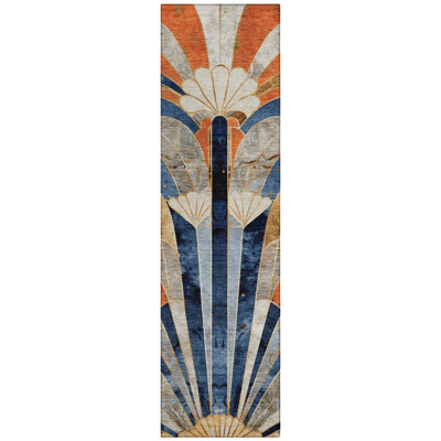 Machine Washable Indoor/Outdoor Chantille ACN2177 Geometric Rug