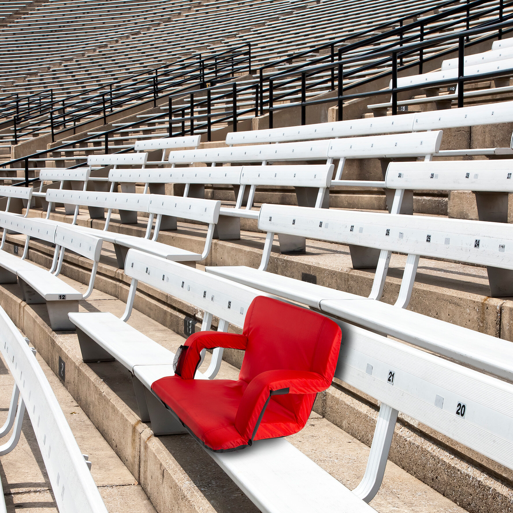 Stadium Boss Stadium Seat Reclining Bleacher Chair Folding - Orange