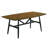 Riera 72 Inch Two Tone Dining Table, Brown Plank Top, Black Trestle Base 