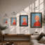 Profile in Red Modern - Framed Print-191691453-191691454