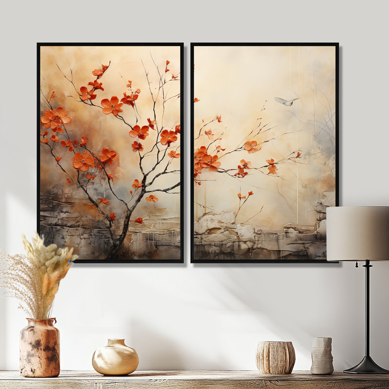 Érable érable incandescent I, Black, 36" H x 48" W, Impression encadrée flottante