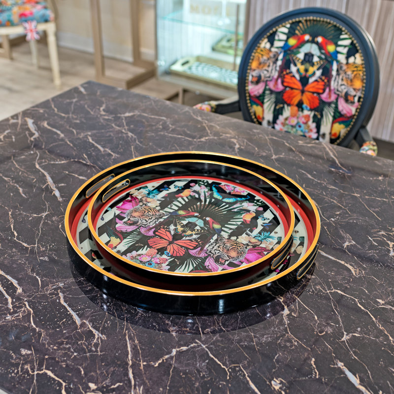 Myrtle & Mary Circular Tray Set of 2 - Paradise Lost
