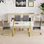 Ensemble de salle à manger pour 4 personnes, table de salle à manger rectangulaire moderne avec 4 chaises de salle à manger en similicuir de luxe-376560572-376560578