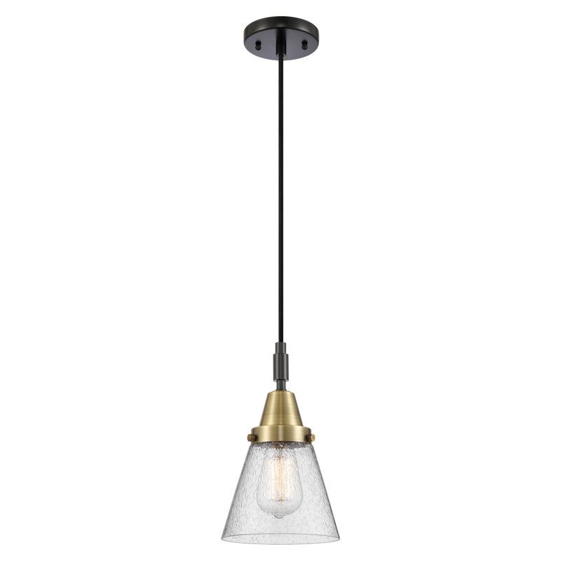 Downtown Urban - Cône Caden - Mini-luminaire suspendu à cordon 1 lumière - Abat-jour, H 129,88 po x l 6,25 po x P 6,25 po