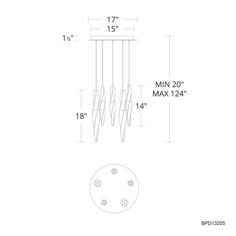 Kindjal 5 - Light LED Pendant, Black