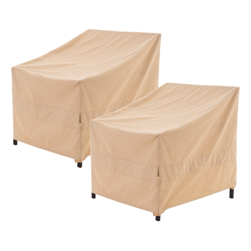 Premium Waterproof Outdoor Patio Chair Covers: Latest Rip-Stop Fabric, 3-Year Warranty, Beige, 36" H x 34" W x 36" D