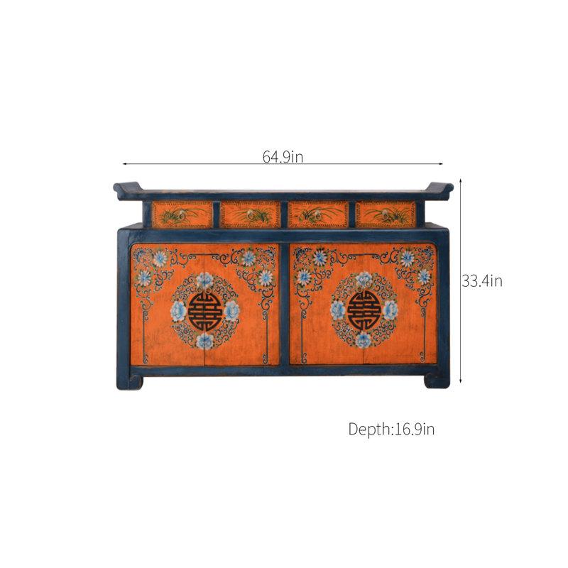 Armoire d'appoint en bois massif antique