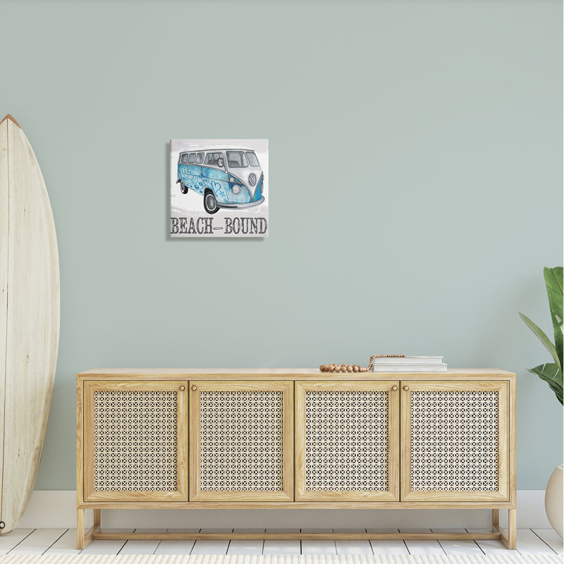 «Beach Bound Summer Holiday Van» par Karen Smith - impression, H 17 po x l 17 po x P 1,5 po, Toile tendue