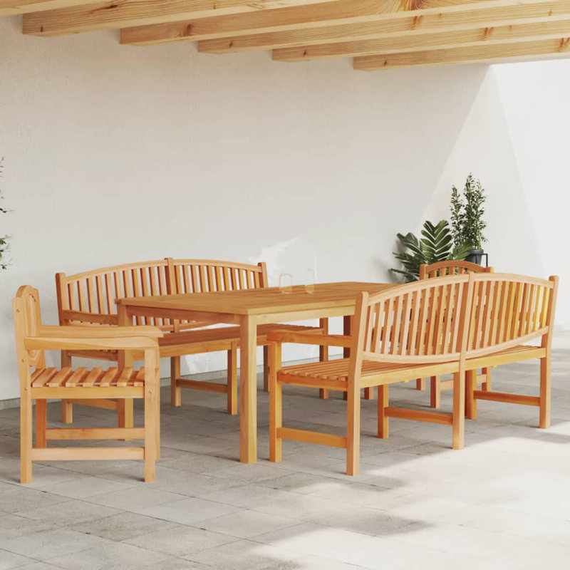 Demetrina Rectangular 5 - Piece 6 - Person 150Cm L Outdoor Table Set