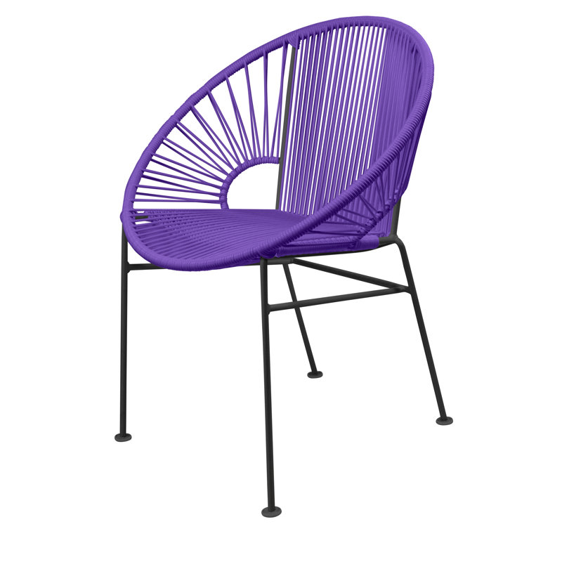 Concha Indoor/Outdoor Handmade Dining Chair, Black, Purple