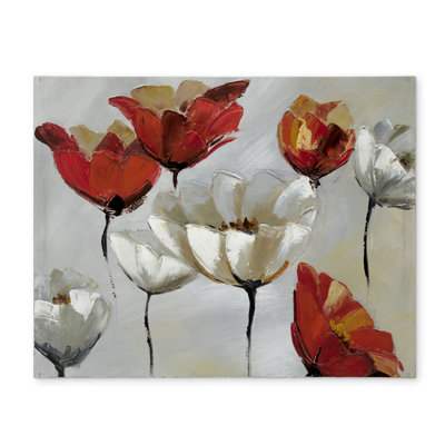 Abstract Red & White Floral Placemat | Botanical Home Decor