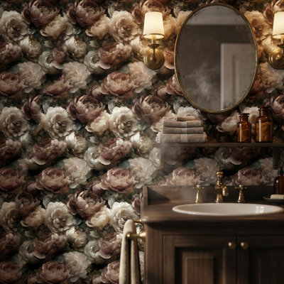 Papier peint floral rétro