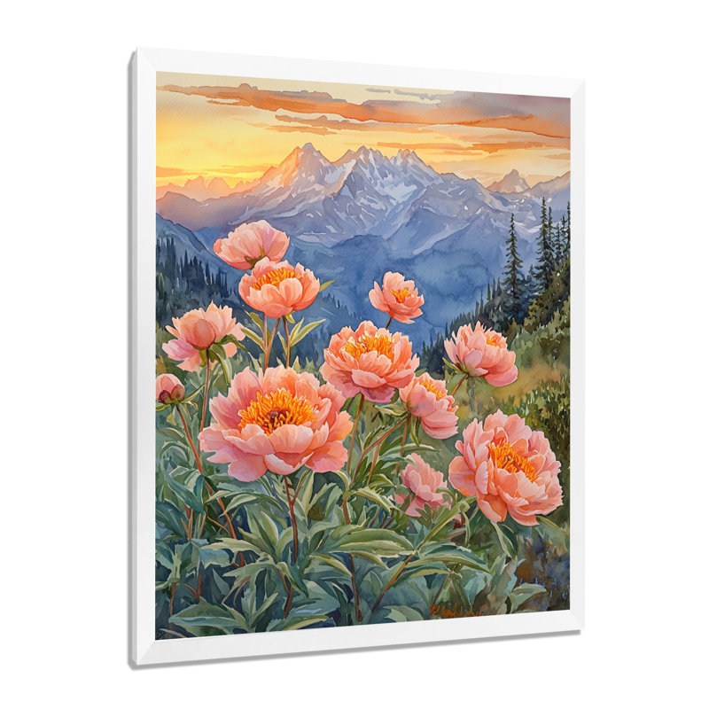 Bories - Art mural sur toile florale, H 32 po x l 24 po, Reproduction encadrée d'une seule photo, Blanc