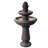 Webbe 2-Tier Outdoor Birdbath Freestanding Water Fountain with Adjustable Pump, Stone-Look Finish & Weather-Resistant Polyresin-741676648