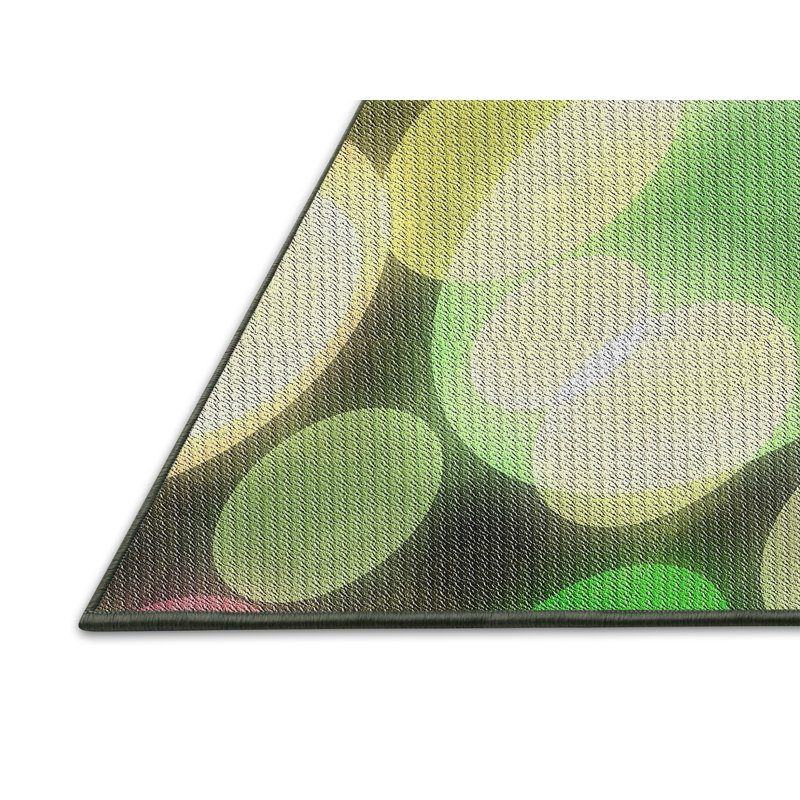 Tapis vert/brun à motifs, Rectangle 2 pi x 5 pi