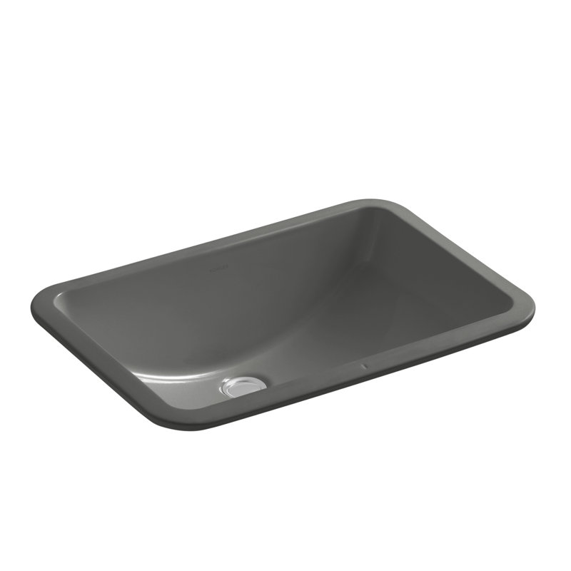 Ladena Vitreous China Rectangular Undermount Bathroom Sink, Thunder Gray