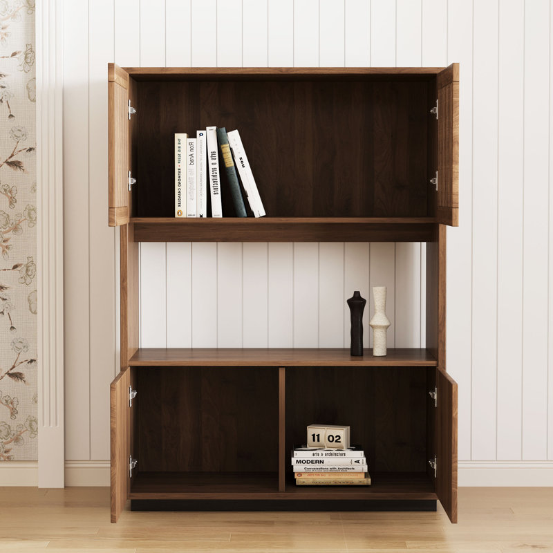 Roanoke 33.46in Double-door Storage Cabinet With External Storage Shelves
