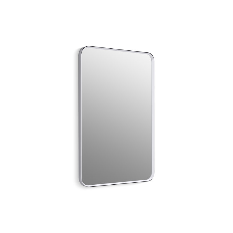 Miroir de salle de bain mural, 34 po x 22 po, Chrome poli