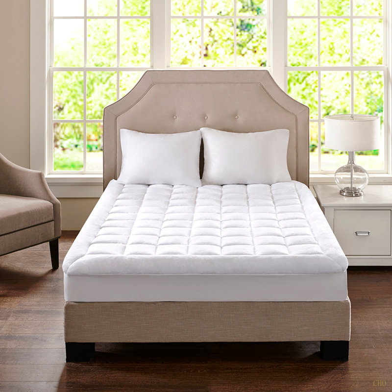 Surmatelas moelleux imperméable hypoallergénique en duvet synthétique, Lit simple