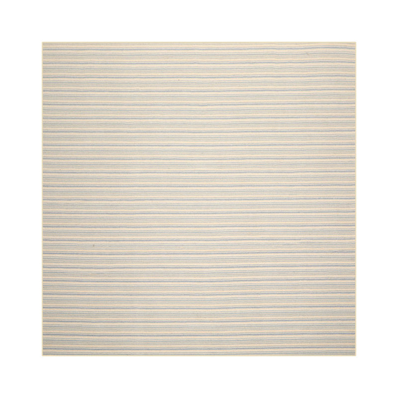 Tapis oriental multicolore tissé à la main à rayures contemporaines, Carré 5 pi
