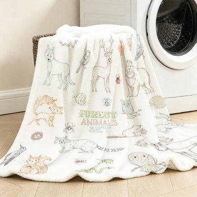 Orange Ultra Soft Flannel Fleece Throw Blanket,of Woodland Animals Single-Sided Print