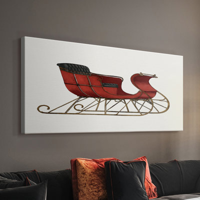 Vintage Sleigh I- Gallery Wrapped Canvas -Ready to Hang