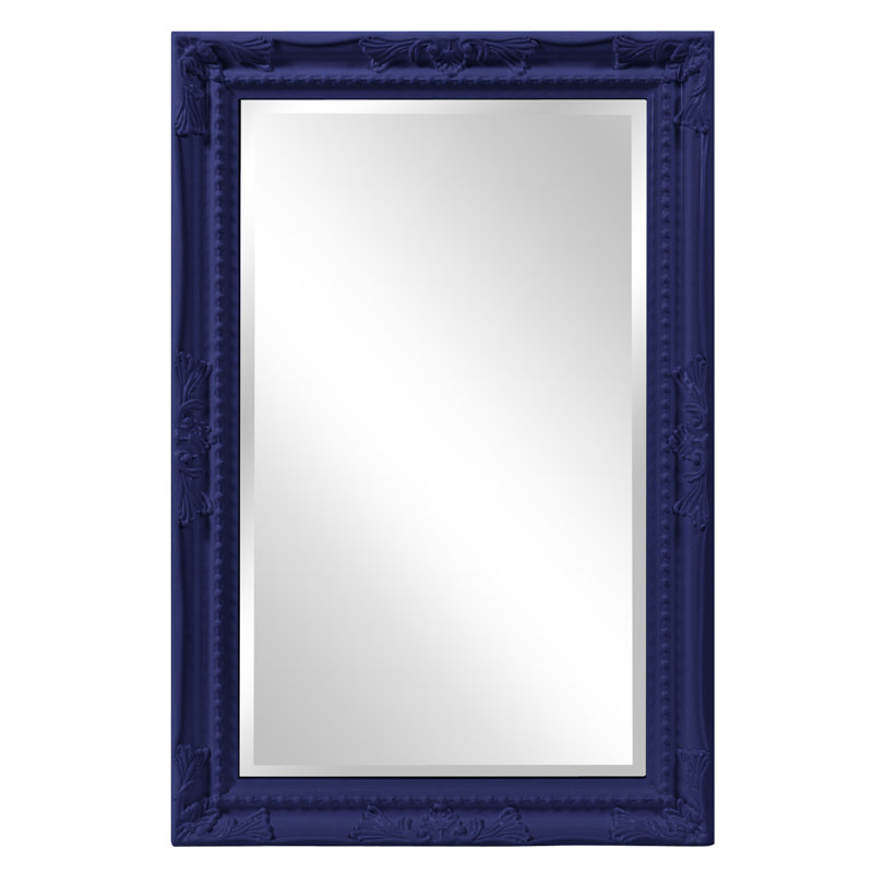 Miroir d'appoint biseauté traditionnel, Bleu marine brillant