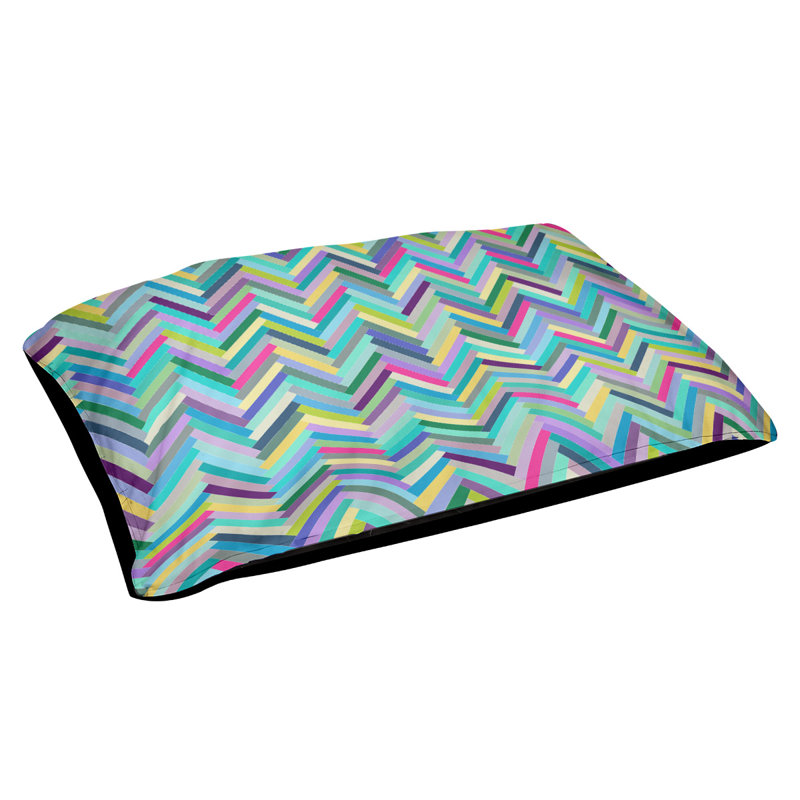 Coussin décoratif à chevrons, Petit (L 18 po x l 28 po), bleu, Utilisation intérieure seulement