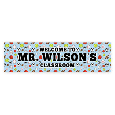 Custom Classroom Door Decor 13"X48" Welcome Sign, PE Teacher Name Sign, PE Classroom Decor