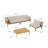 Collinward 5 - Person Seating Group with Cushions and Cream LED Parasol