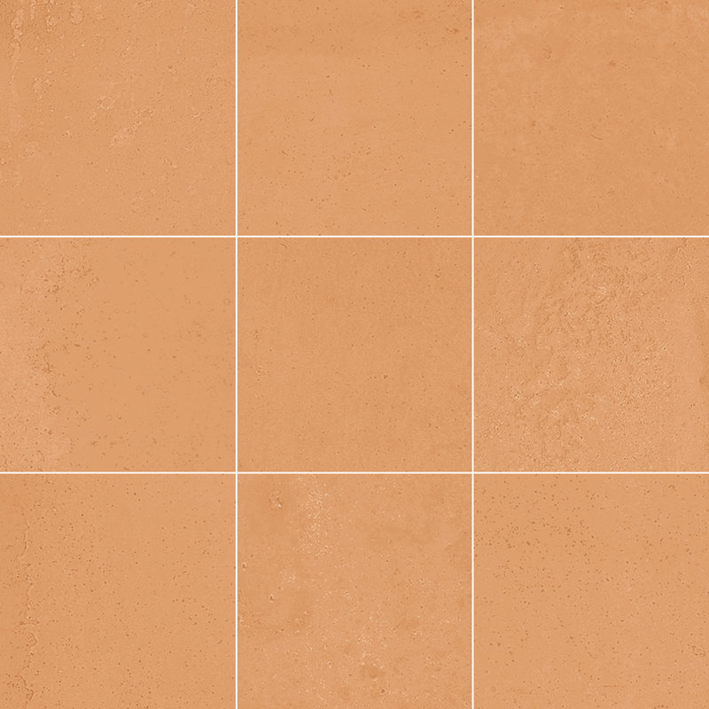 Vita 8" x 8" Glossy Encaustic Porcelain Wall & Floor Tile, Cotto Orange Brick Matte